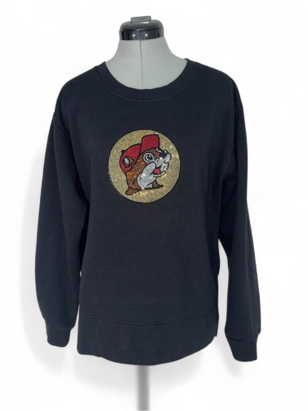 Rare World Famous Sold-out Buc-ees Black Rhinestone Graphic Sweatshirt
